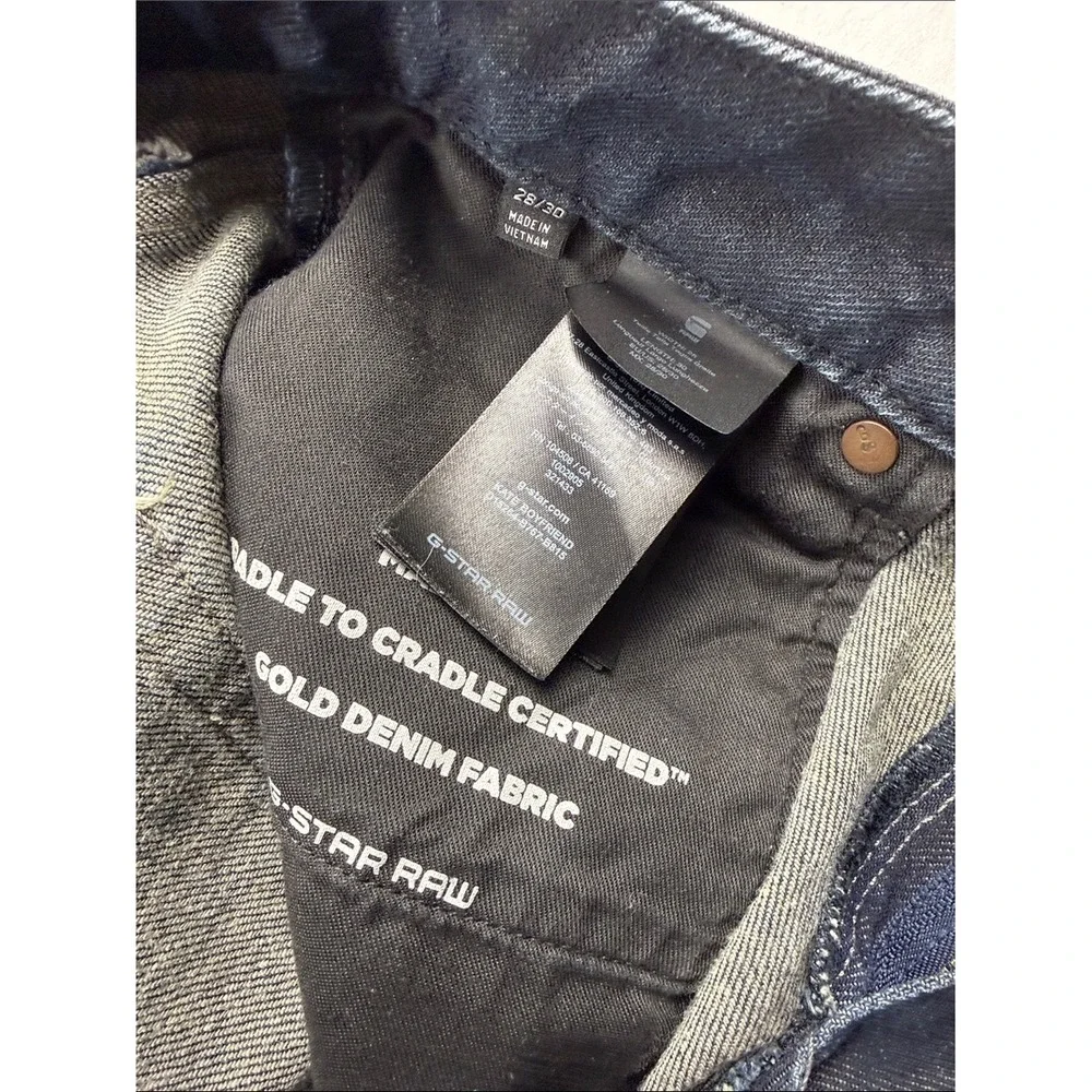 G-Star Raw Kate Boyfriend Dark Wash Gold Denim Jeans 28x30 D15264-B767-B815